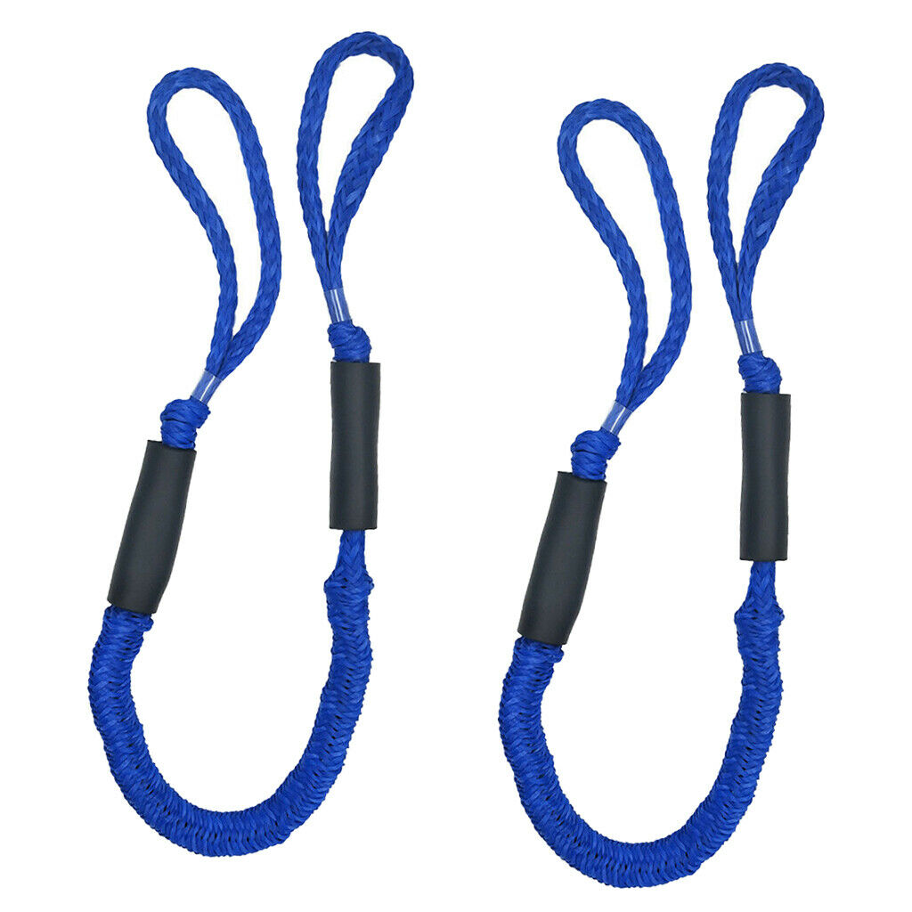 2 Pack Bungee Dock 4 ft for Boat Jet Ski PWC Kayaks Anchors Tie Down Blue