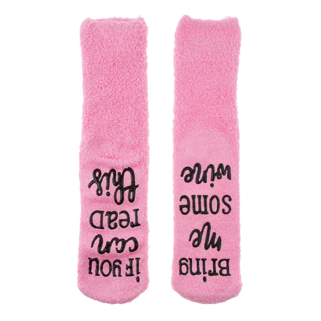 5 Pieces Novelty Fuzzy Wine Socks If You Can Read This Cupcake Wrap Funny Gift