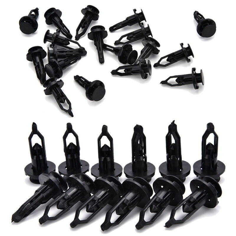 100x 9mm Car Door Trim Fender Clips Black Plastic Rivets Fastener for BDD