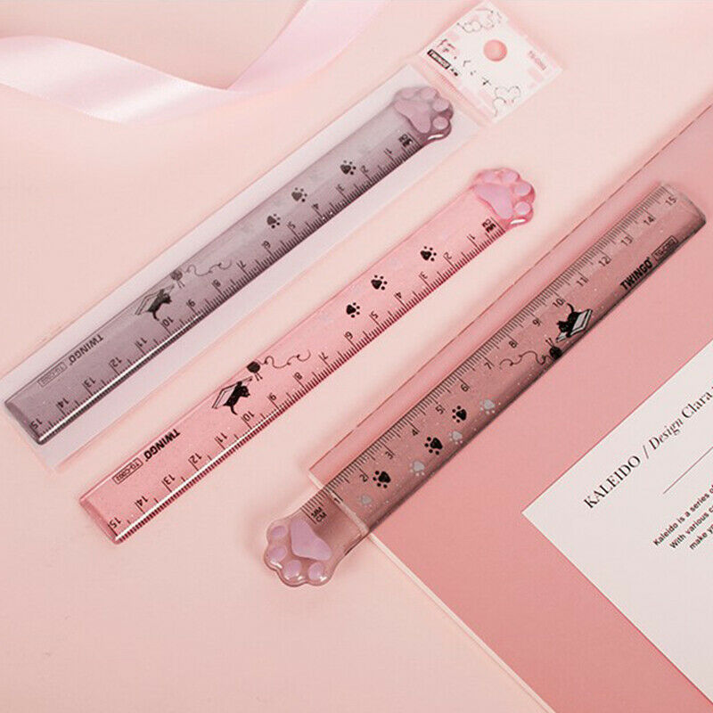 Cat Paw Plastic Straight Rulers School Office Supplies Planner Accessor TnY KX
