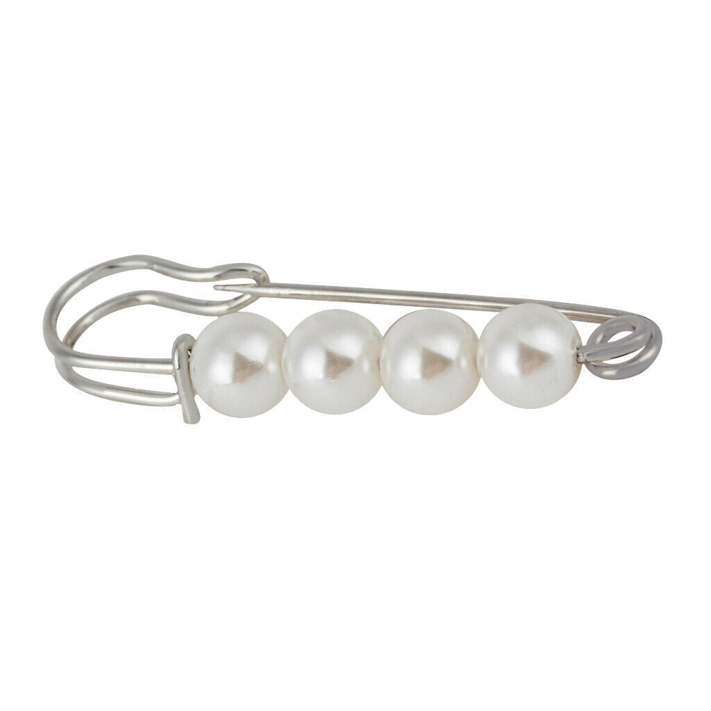 Fashion Pearls Brooch Mini Femle Scarf Safety Pin Badge Corsage Costume