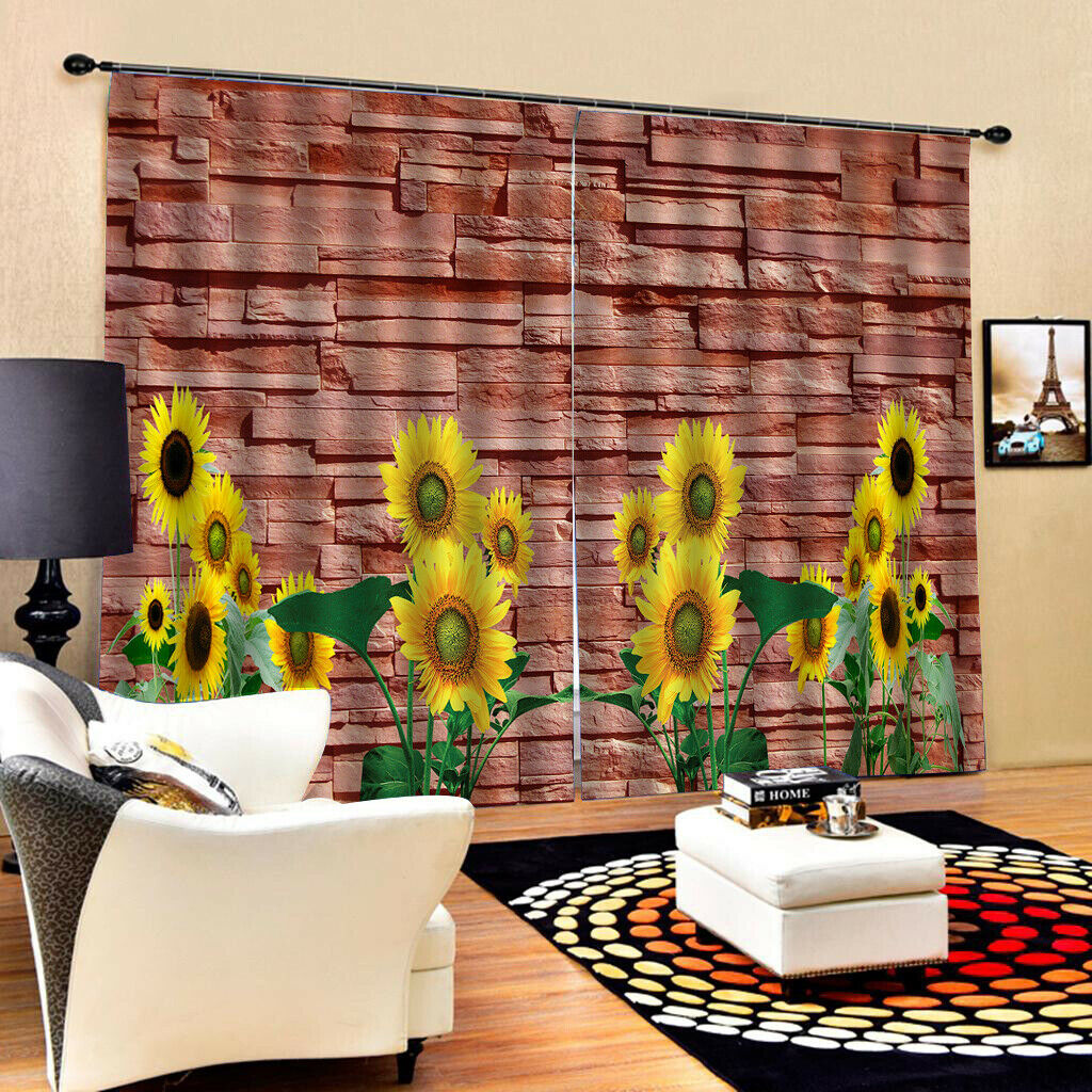 2Pcs/Panels Thermal Insulated Blackout Curtains Grommet Room Darkening Energy