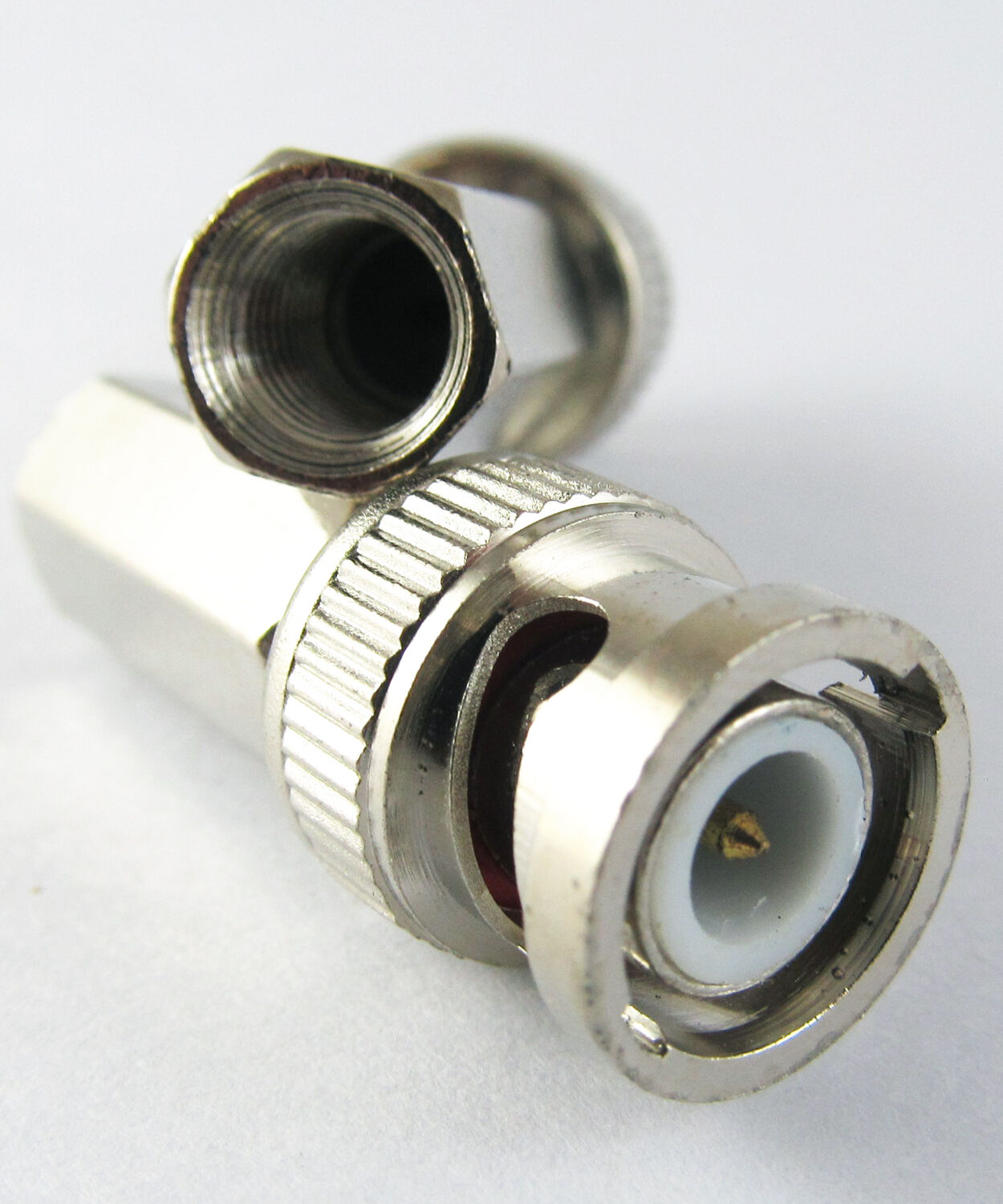 5pcs BNC male twist on RG6/U connectors Nickel NEW