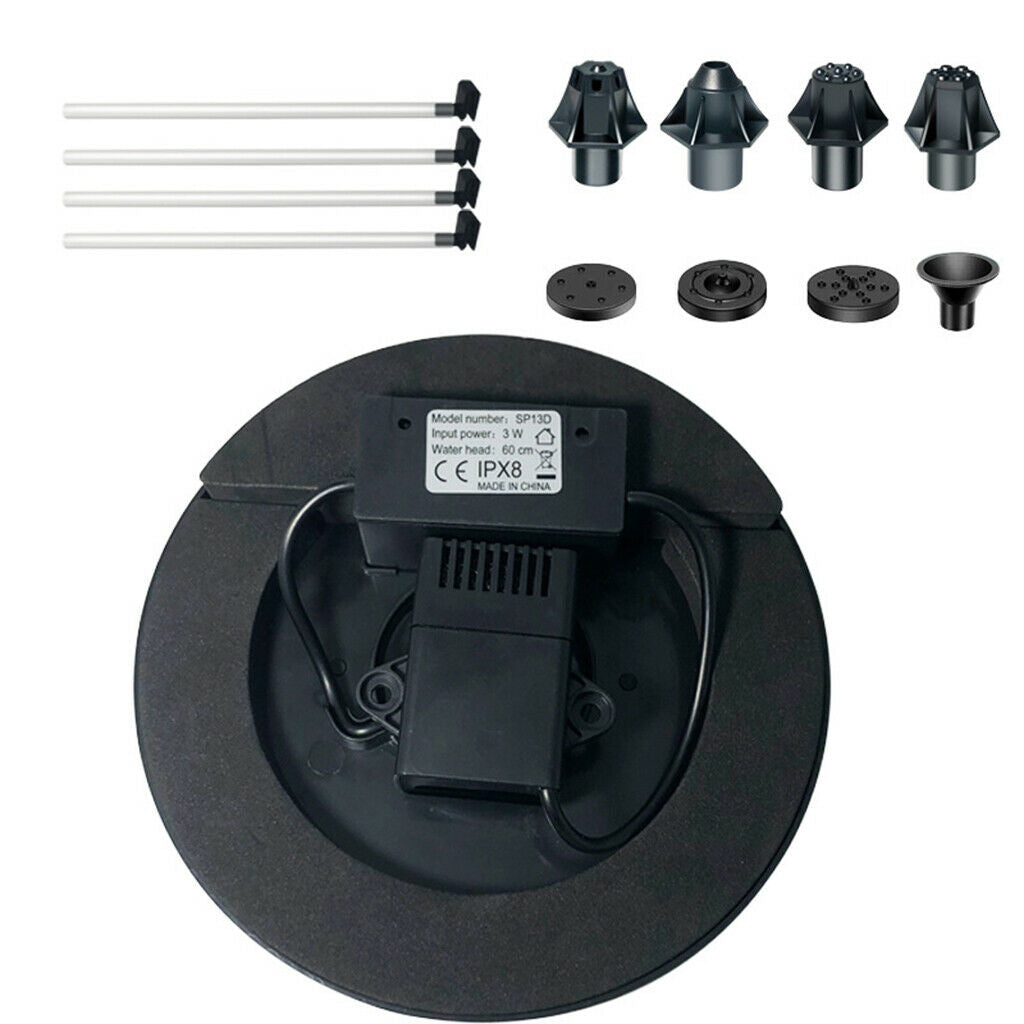 7V Solar Panel Fountain Water Pump Aquarium Lawn Bird Bath Garden Pool