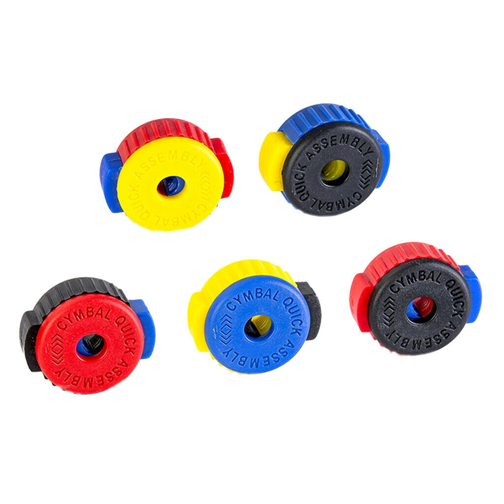 5/Pack Plastic Quick Release Cymbal Mate Nut Knobs Drum Kit Accessories 8mm