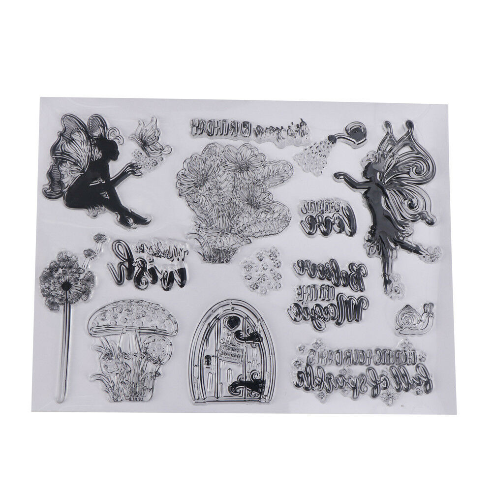 Transparent Clear Silicone Stamps Fairy for DIY Scrapbooking Card Making DD