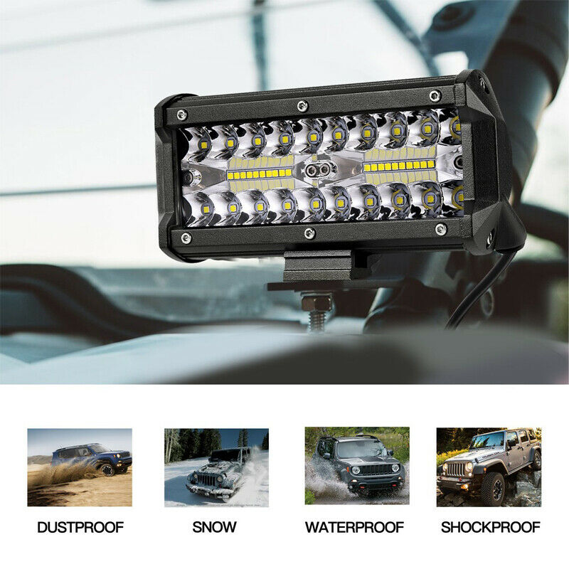 7 Inch 120W Combo Led Light Bars Spot Flood Beam for Work Driving Offroad BoatA9