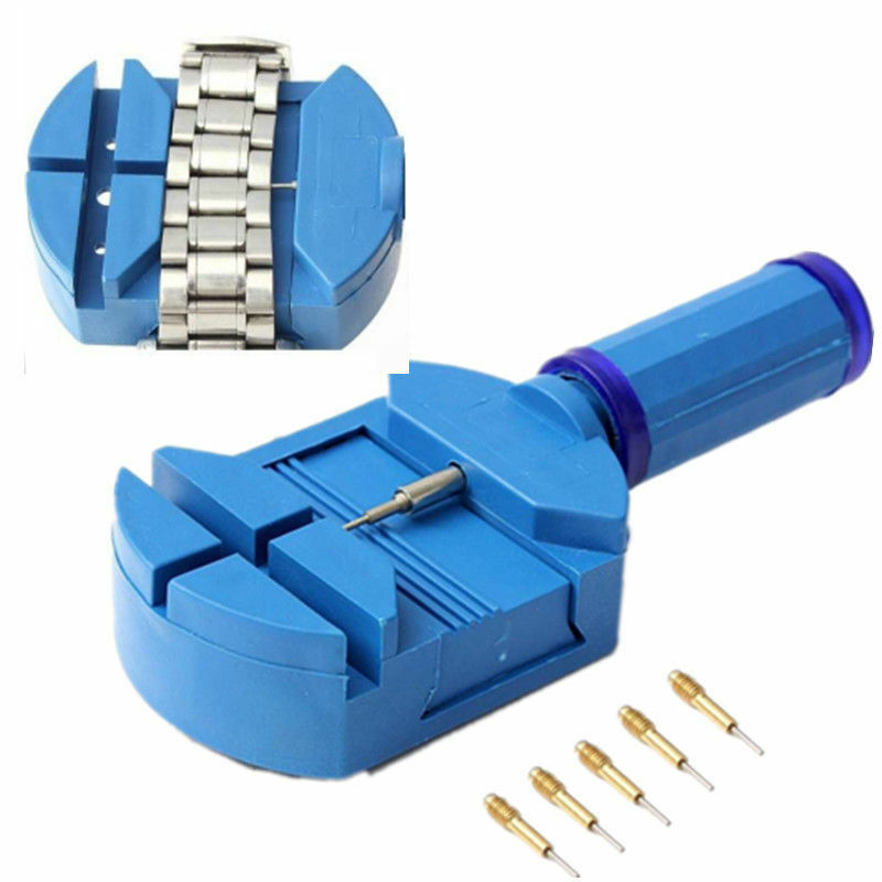 Wrist Bracelet Watch Band Link Strap Remover Adjuster + 5 Pins Repair Tool Set
