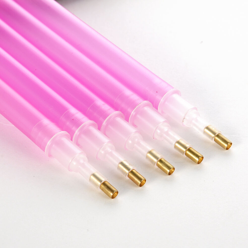 5 Pieces Pink Nail Art Rhinestone Gems Picker Dotting Pen Manicure Tips Tools