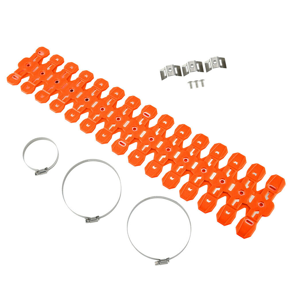 Alloy 2 Stroke Motorcycle Exhaust Pipe Protection Heat Shield Orange