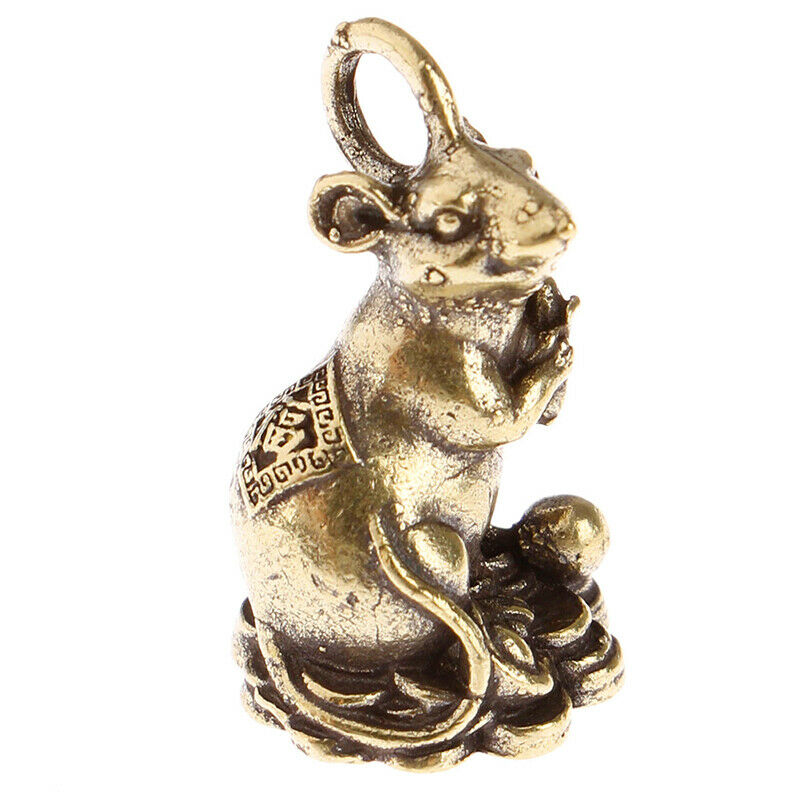 2020 new year gift Lucky mouse rat year Desk decor Copper Wealth Rats Figu.l8