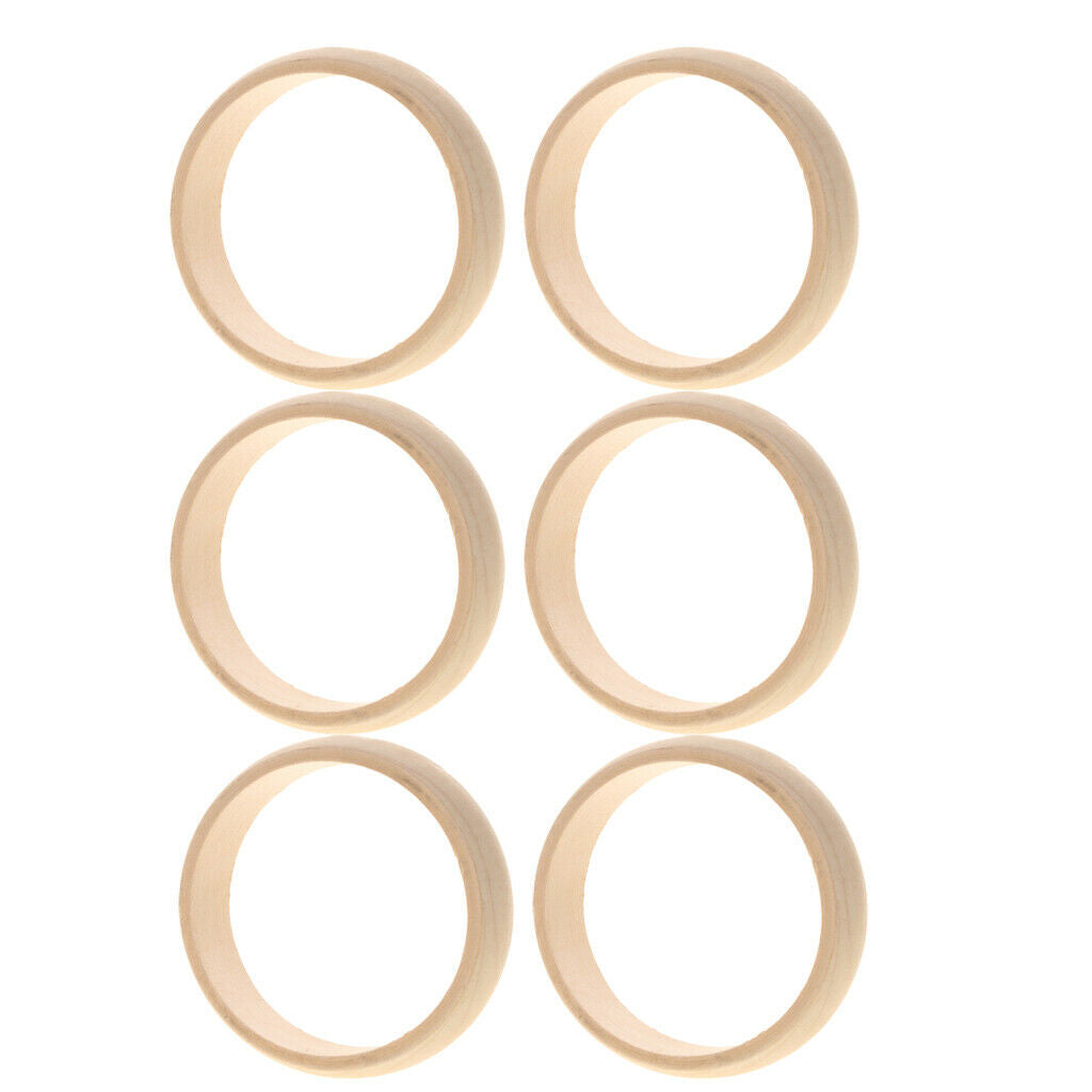 12 PCS Wood Rings Circles Unfinished Wood for Craft, with Vary Shapes Design,