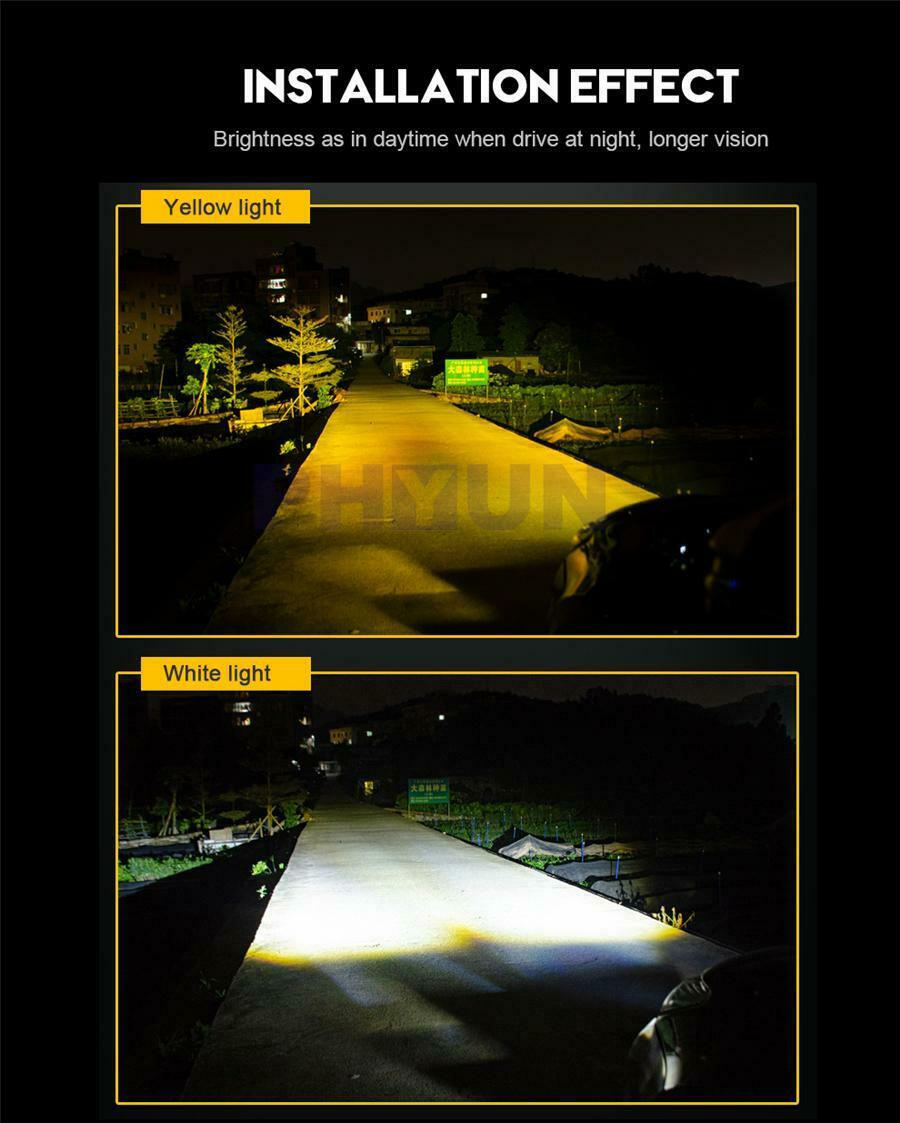 Universal L29 Headlight Bulbs With Projector Lens LED Fog Lights Motorcycle Car