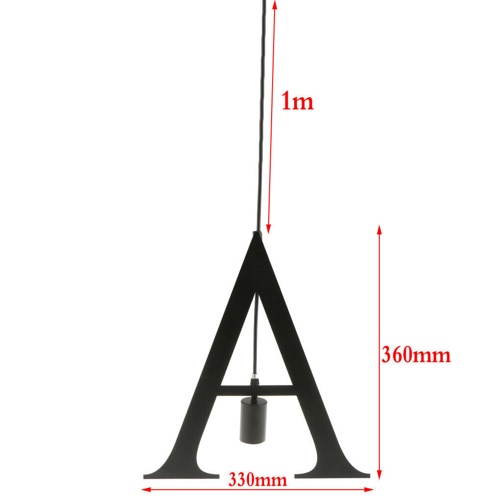 Metal Alpahbet Letter Pendant Light Holder A-T Style Light AC110-220V A