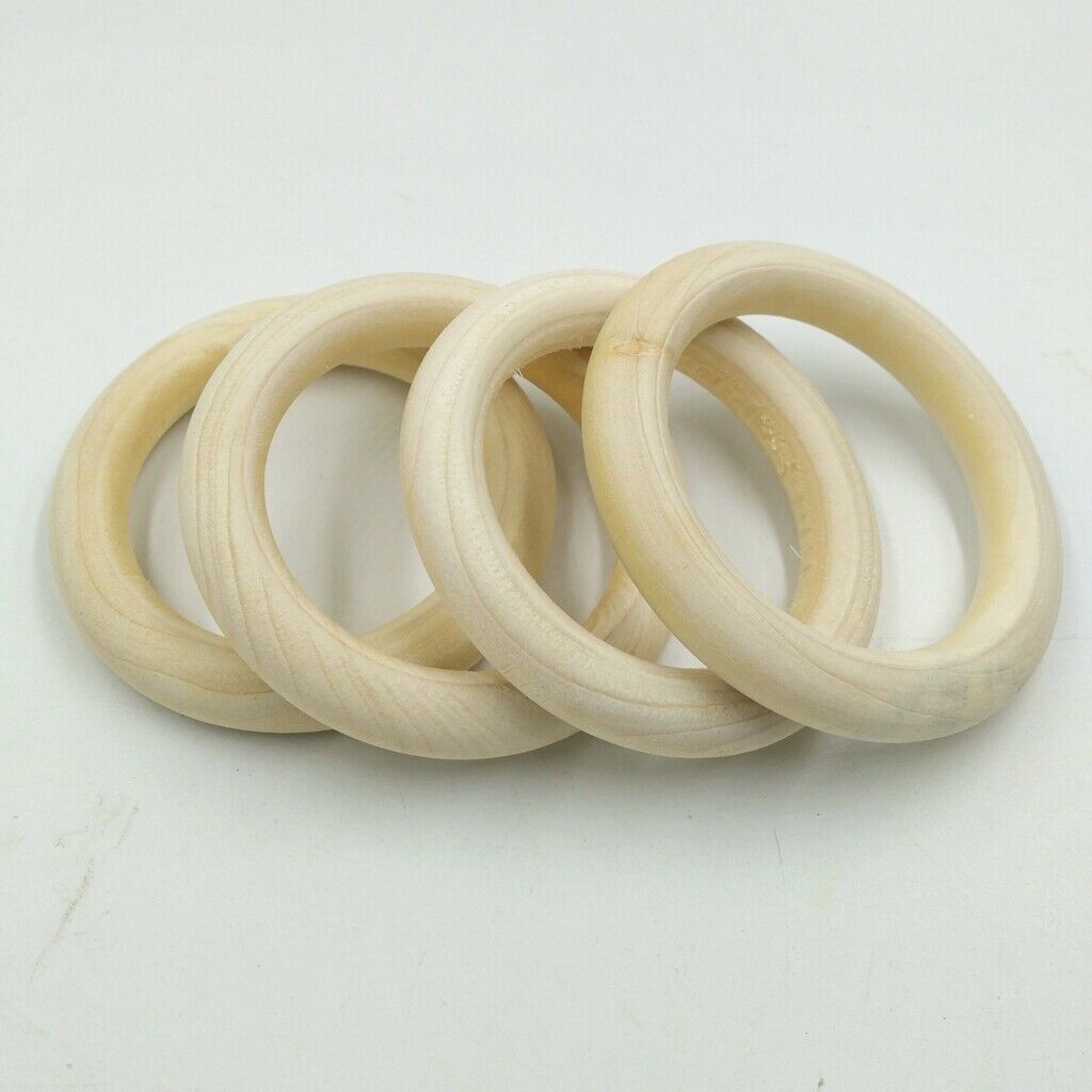 30Pcs Natural Wood Rings Unfinished Wooden Rings DIY Maple Teething Ring Craft