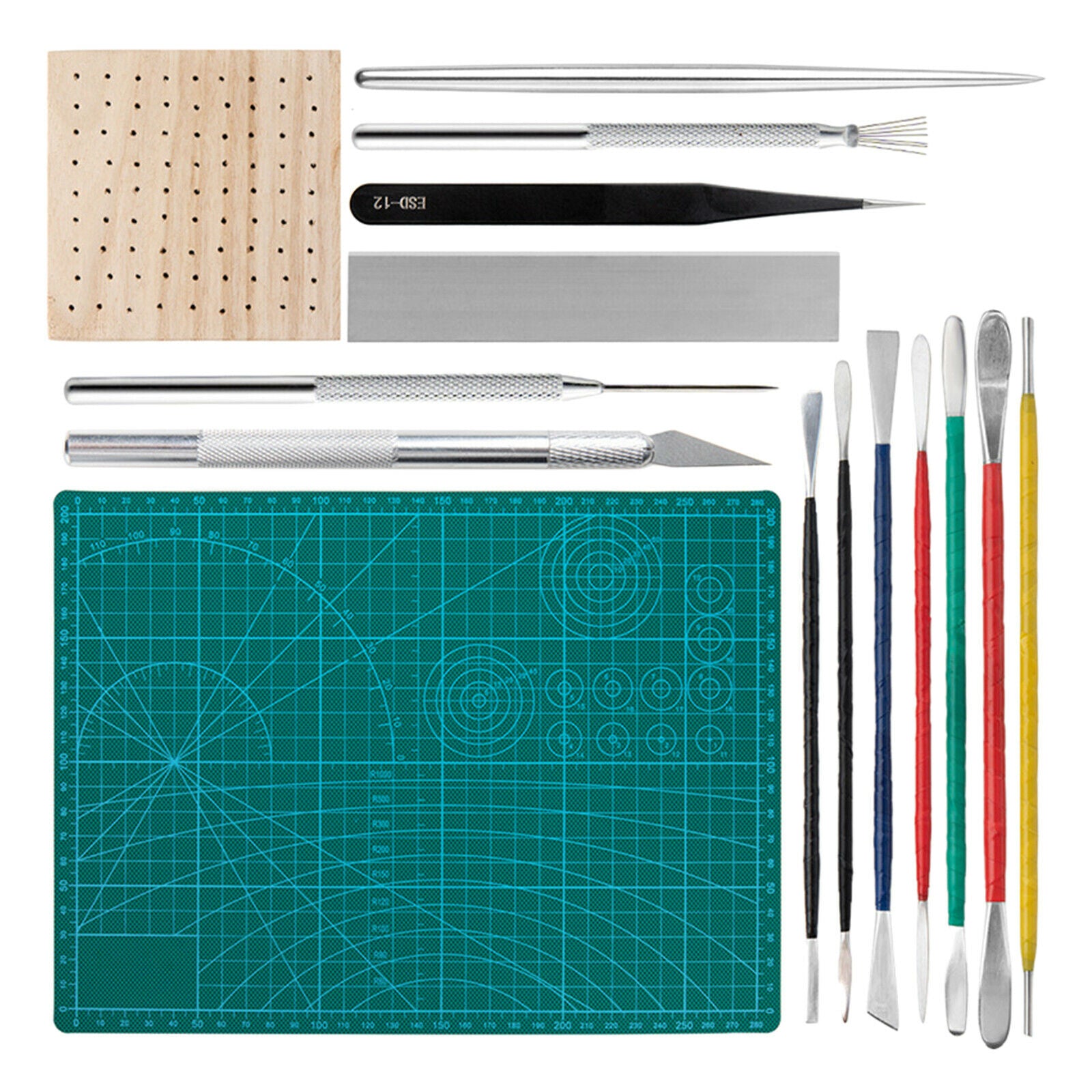 Set of 15 Clay Sculpting Tools DIY Kit for Professionals School Beginners