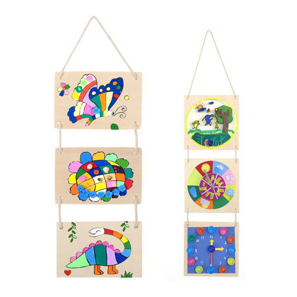 DIY Writing Painting Doodle Blank Plaque Wooden Sign Wall Hanging Art Crafts