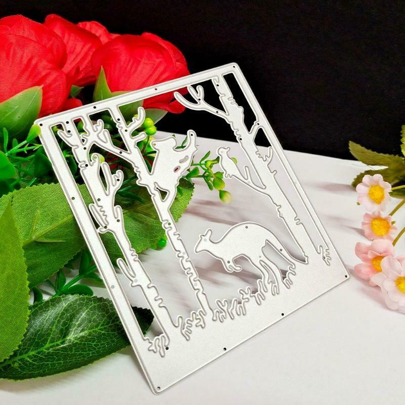 Kangaroo Metal Cutting Die Exquisite Forest Scene Embossing Script Die Stencils