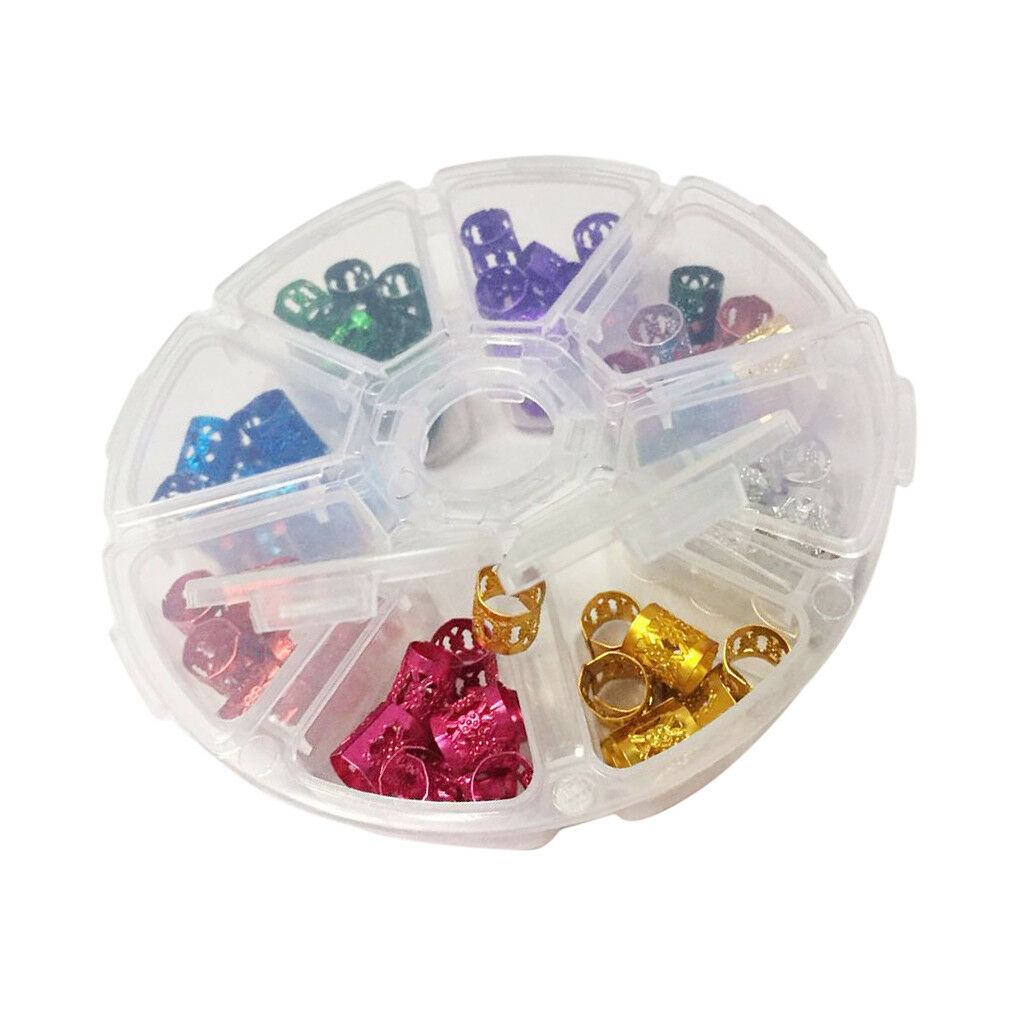 80pcs Dreadlocks Beads Dread Locks Metal Cuffs Hair Decor Braid Hair Jewelry