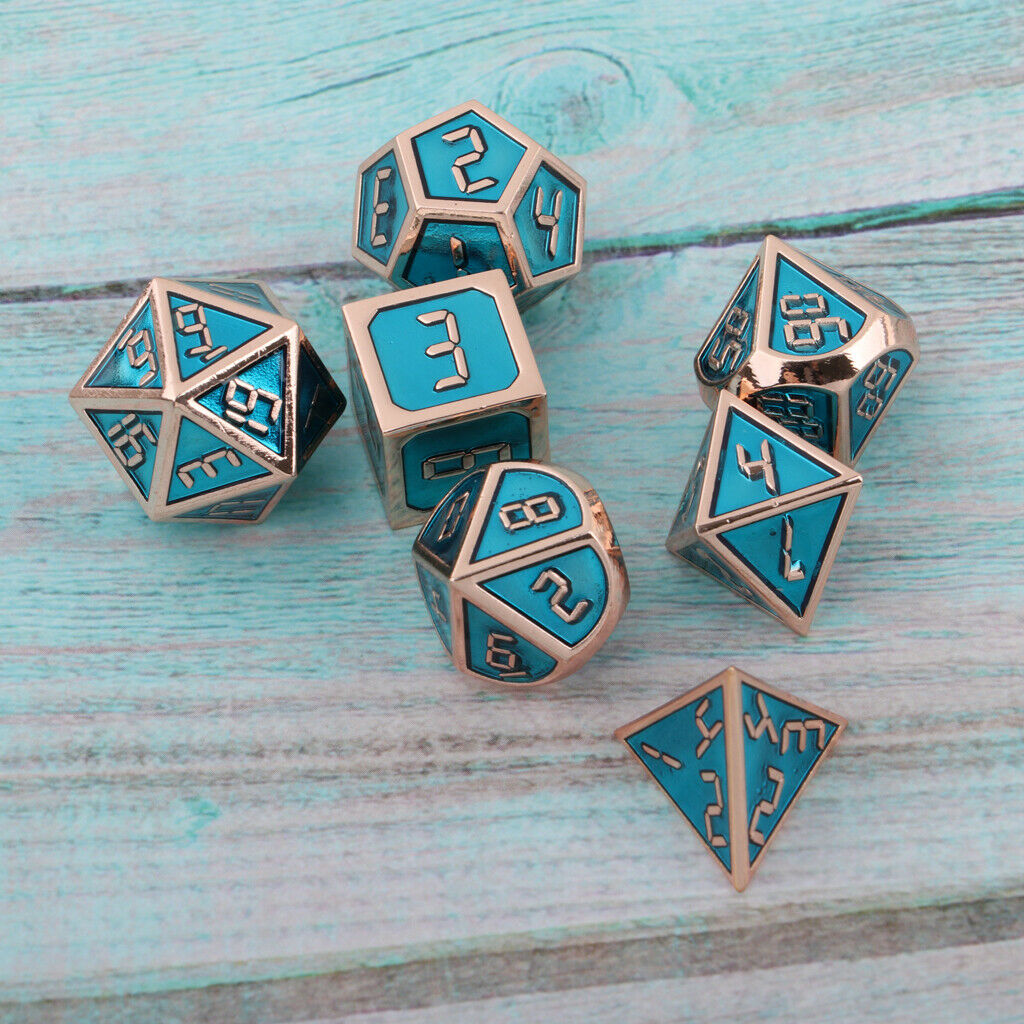 7pcs Alloy Polyhedral Dices Set for   Table Game Supplies G