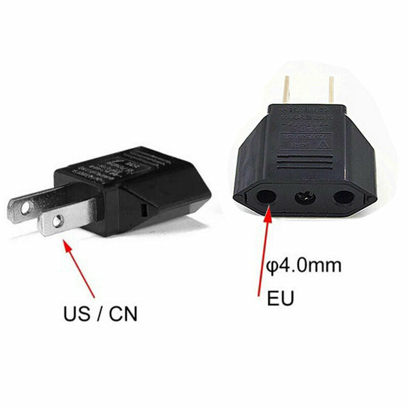 EU Euro Europe to US USA Power Jack Wall Plug Converter Travel Adapter Adap LQ