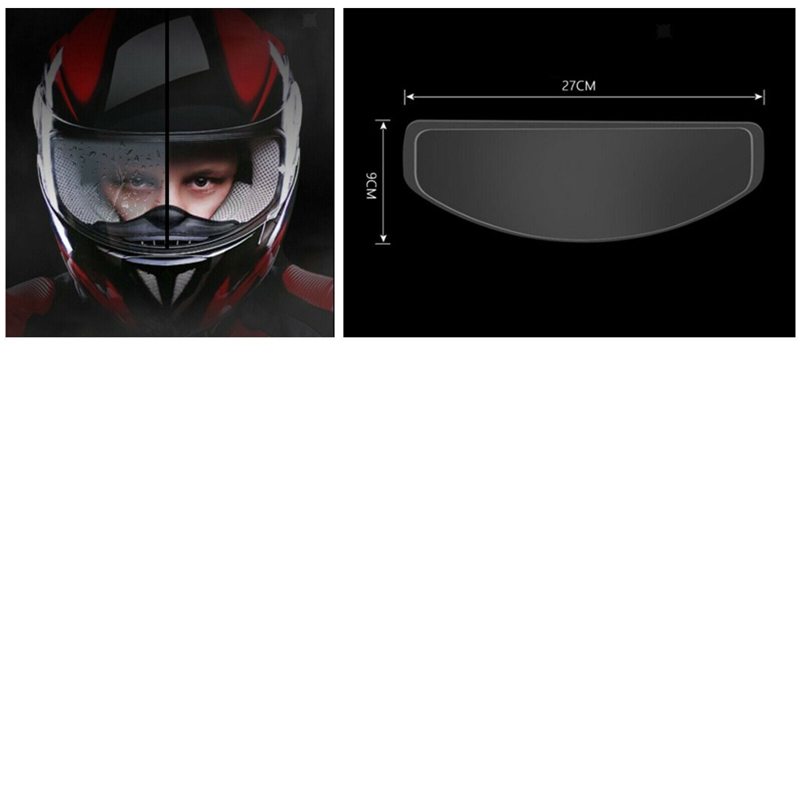 Universal Helmet Shield Anti Fog Film, Clear Visor Lens Insert Fog Resistant