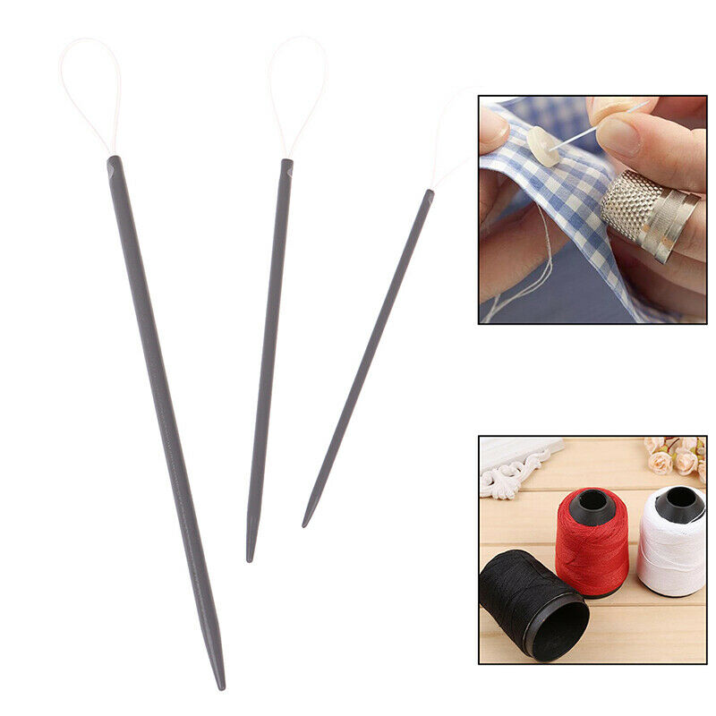 3pcs Nylon Wire Knitting Yarn Sewing Big Eye Needles Apparel Craft Wool K.l8