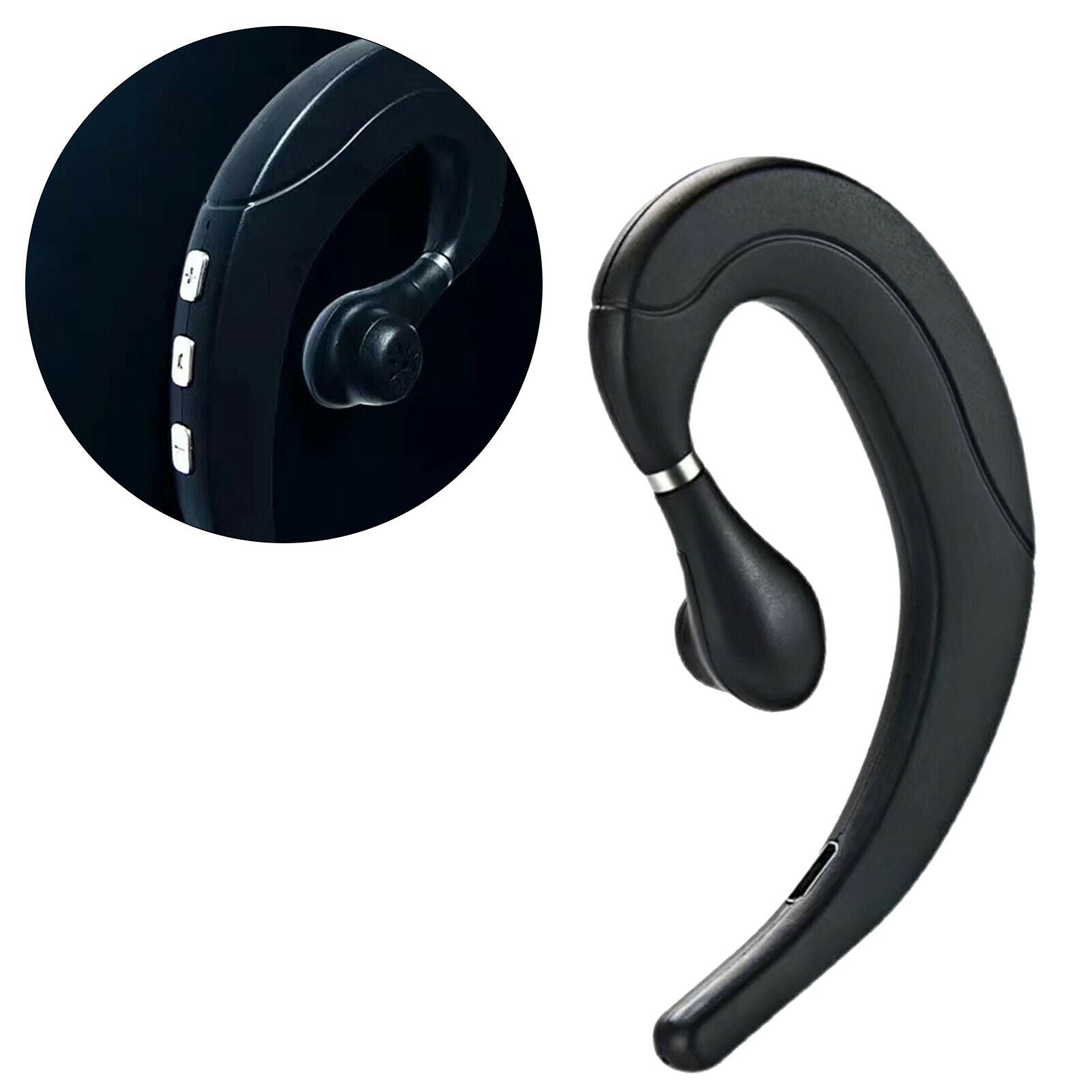 Single Bone Conduction Earpiece Hands Free Lightweight Earphone Cell Phones