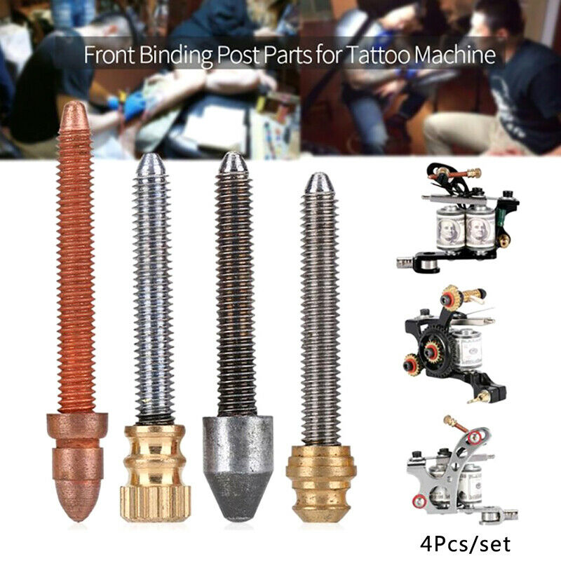 4pcs/set Tattoo Machine Metal Contact Screws Front Binding Post Parts Per.l8