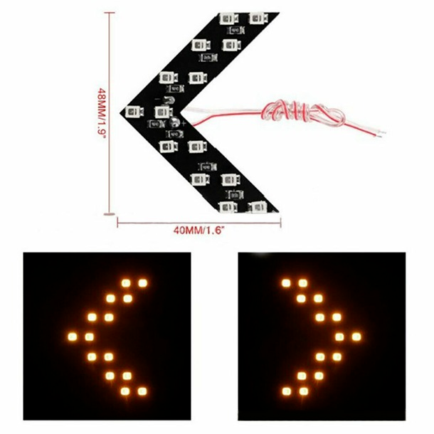 2pcs Car Auto Side Rear View Mirror 14SMD LED Lamp Turn Signal Light Accessories