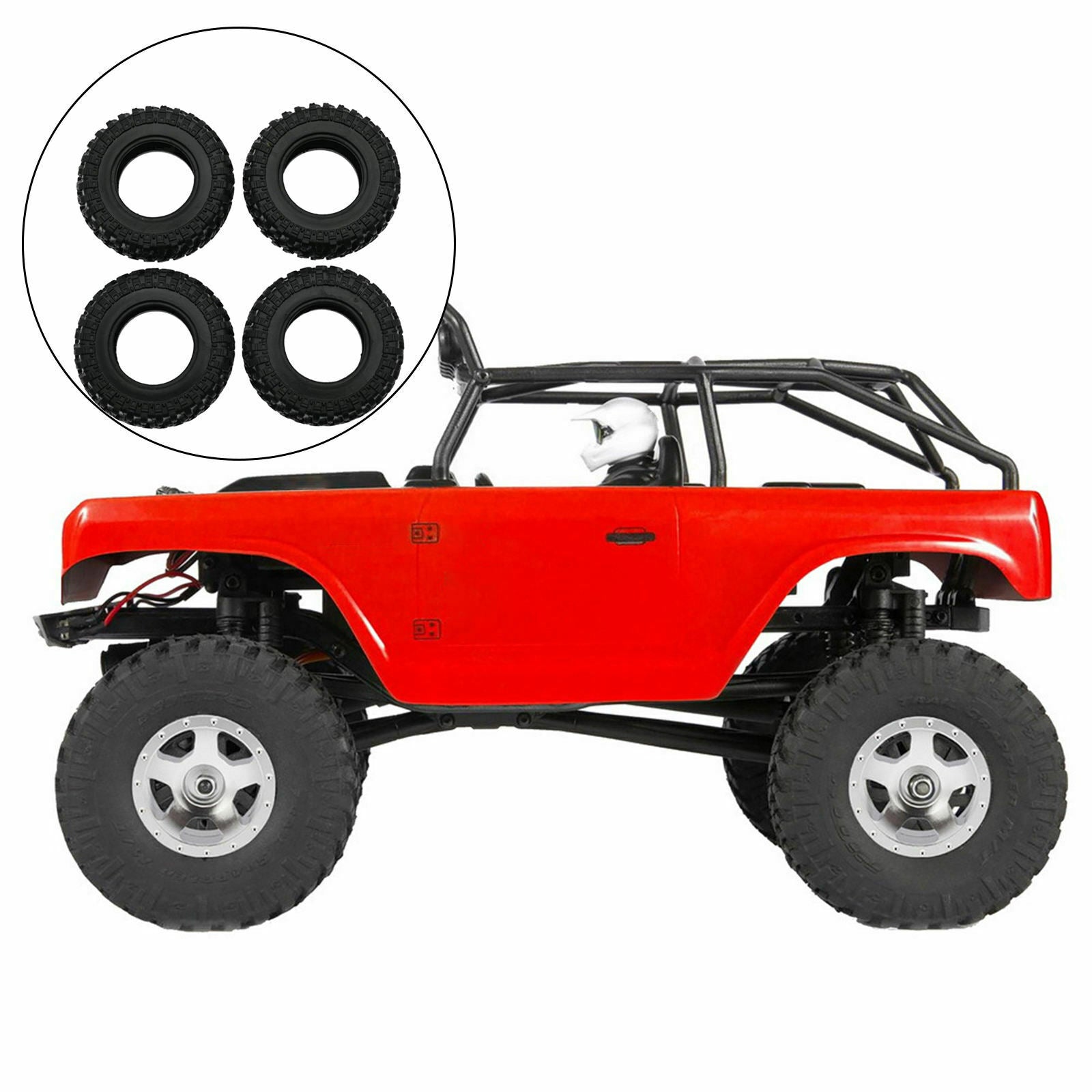 4Pieces 1:24 Tires for Axial SCX24 AXI90081 Crawler Buggy Trucks DIY Parts