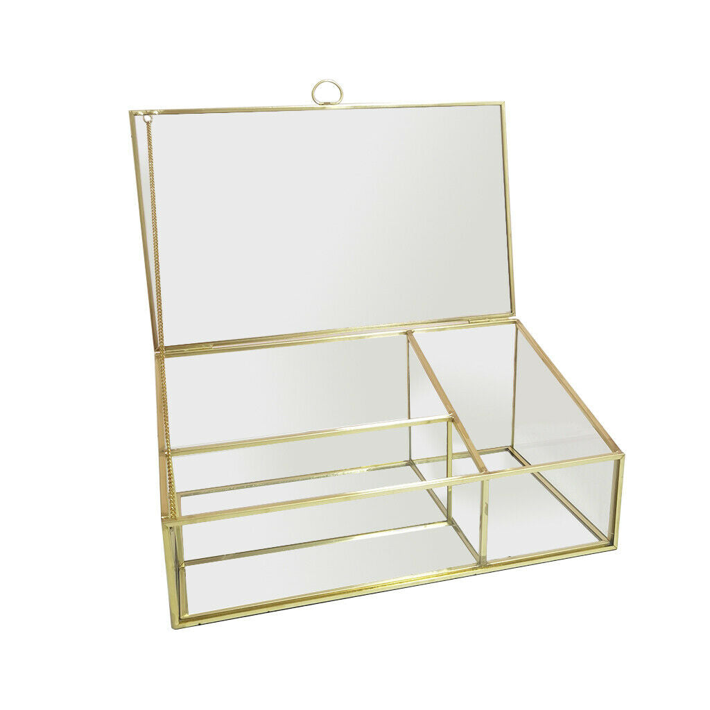 Noble Clear Storage Box Trinkets Organizer Display Case 3-Grids Tidy Tray