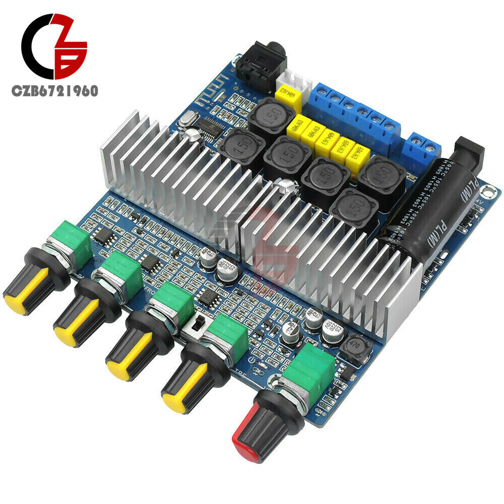 Bluetooth 5.0 TPA3116D2 Digital 2.1 Audio Amplifier Board 100W+50W+50W DC 12-24V