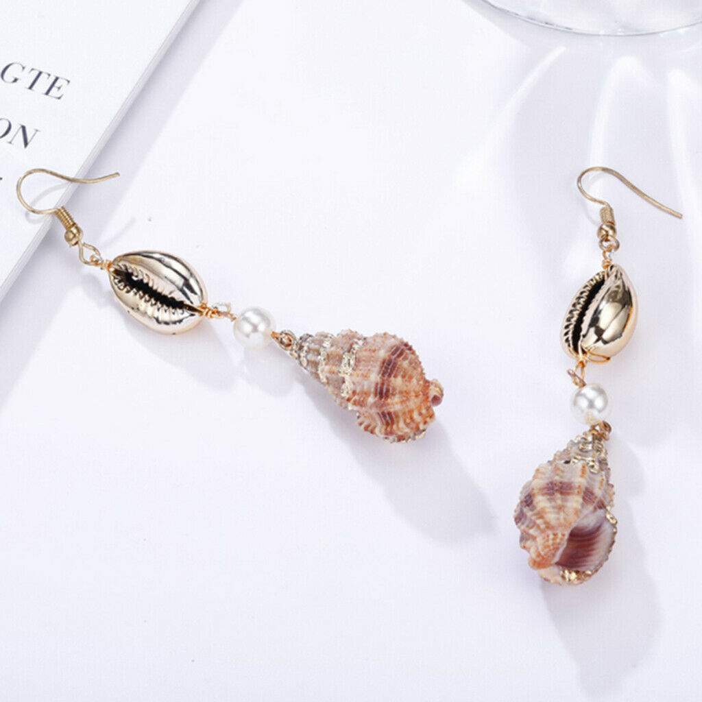 2Pcs Beautiful Women Earring Fashion Conch Ear Studs Beach Wedding Jewelry