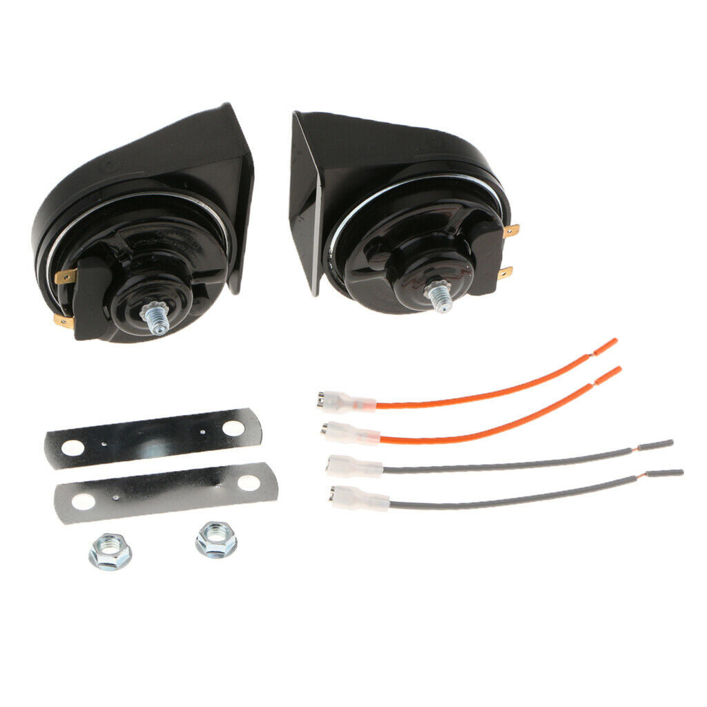 1 Pair 12V Universal Waterproof Car Auto Snail Horn High Power Tweeter Black