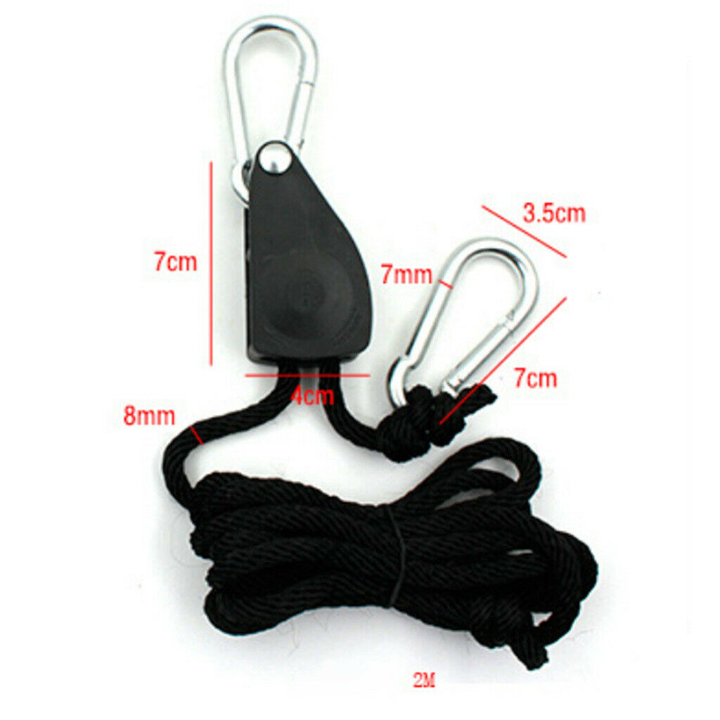 2X Guy Line Runner Camping Tent Awning Rope Pulley Ratchet Hangers Tensioner L