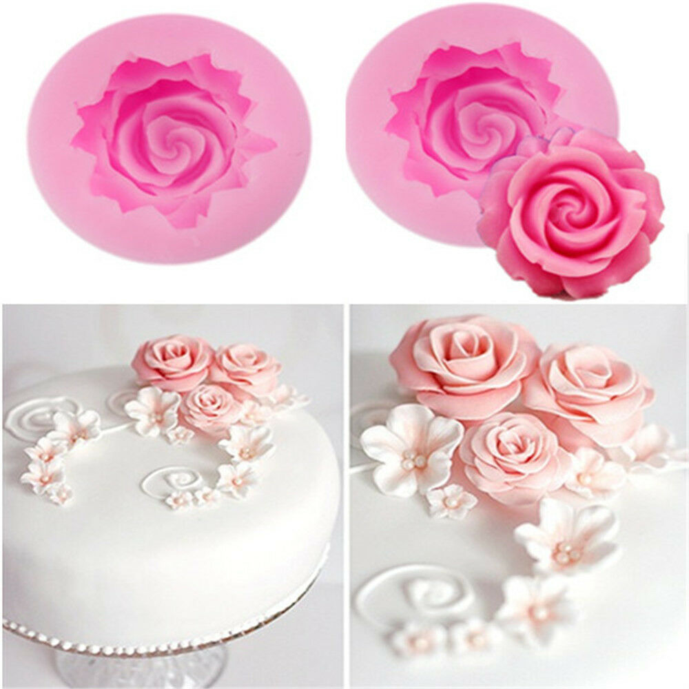 Mini Rose Flower DIY Fondant Cake Chocolate Sugarcraft Mold Cutter Silicone Tool