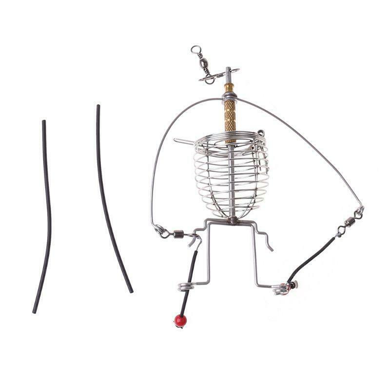 Fishing Feeder Automatic Tackle Multi Functional Launcher Trap Spring Cage Hook