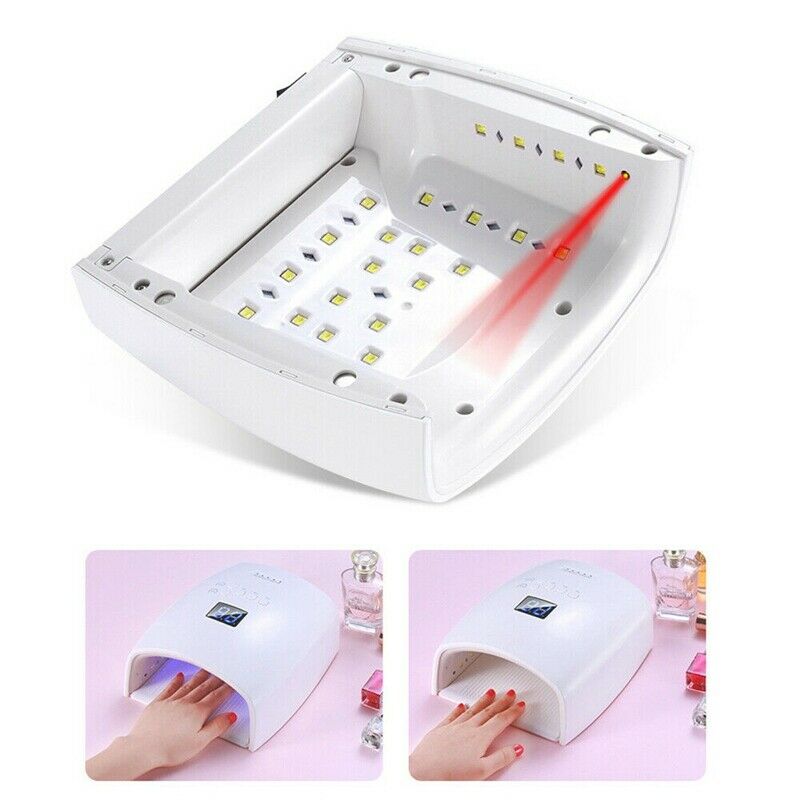 White 48W Cordless Wireless Rechargeable LED/UV Nail Lamp Gel Polish Light Dryer