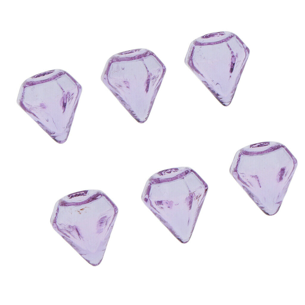 6 Pcs Clear Glass Bottle Charm Pendant DIY Craft Jewelry Making Purple