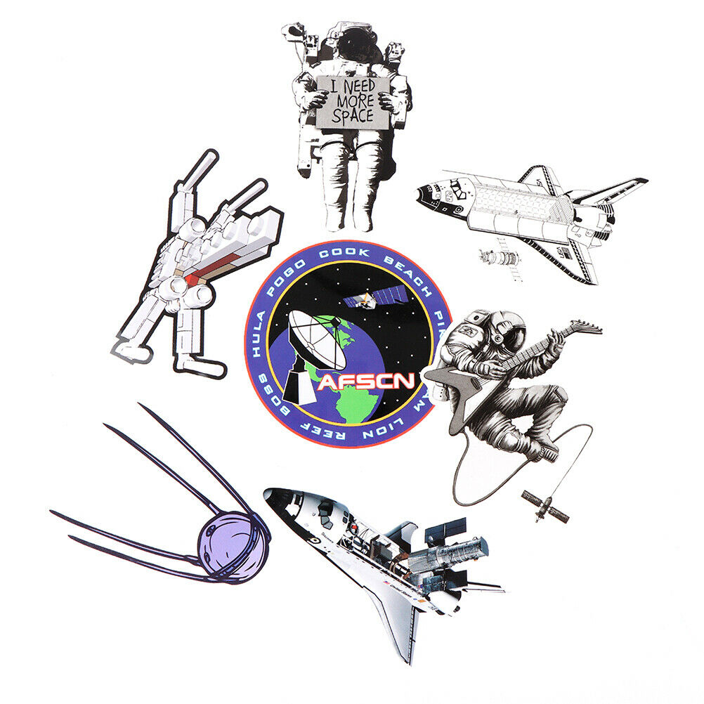 34pcs Astronaut Stickers Aircraft Rocket For Luggage Laptop Skateboard St.l8