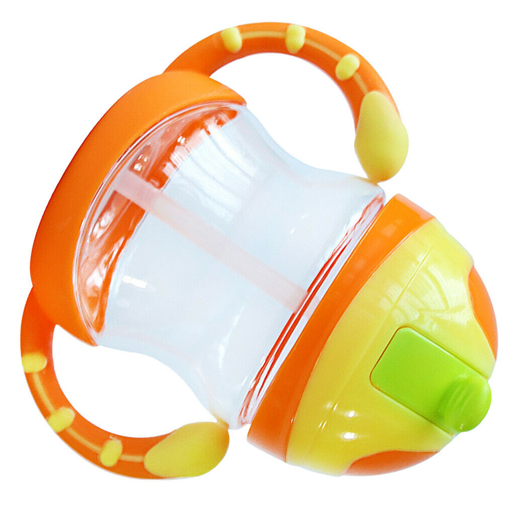 Baby Kids Bottle Straw Cup Sippy Cups with Handle Orange