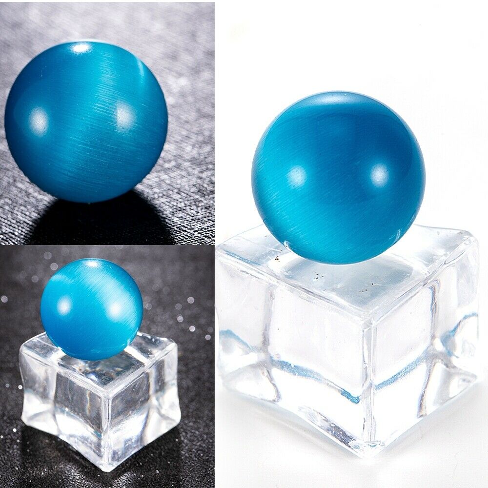 US Blue Cat's-eye Opal Natural Quartz Crystal Healing Stone Ball Sphere - 20mm