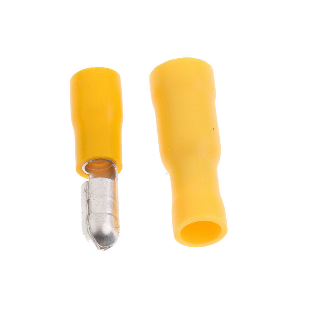 100 Pieces 12-10Gauge Insulated Wire Terminals Wire Crimp Connector Yellow