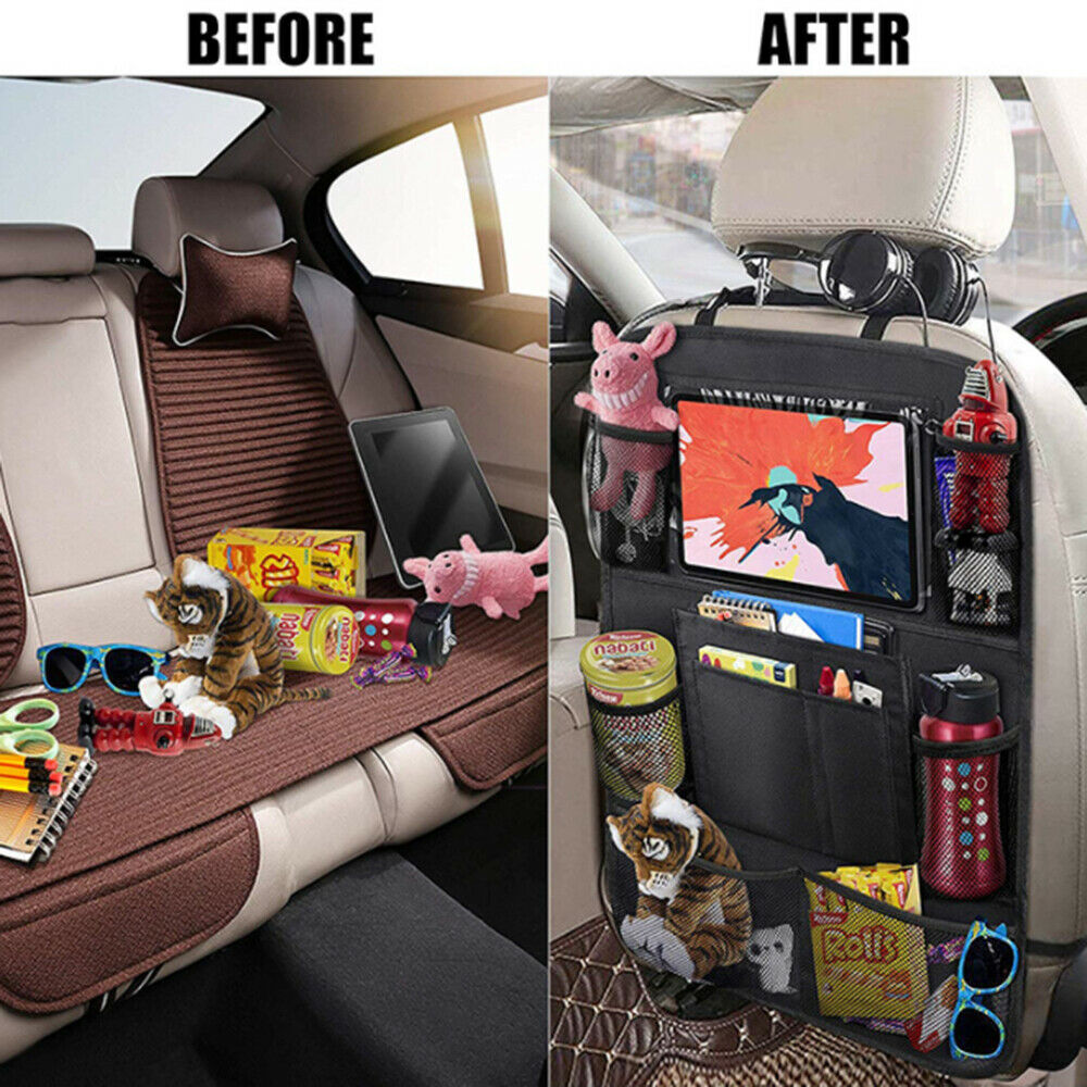 Portable Car Seat Back Organizer Multi-Pocket Storage Bag Tablet Holder Tidying