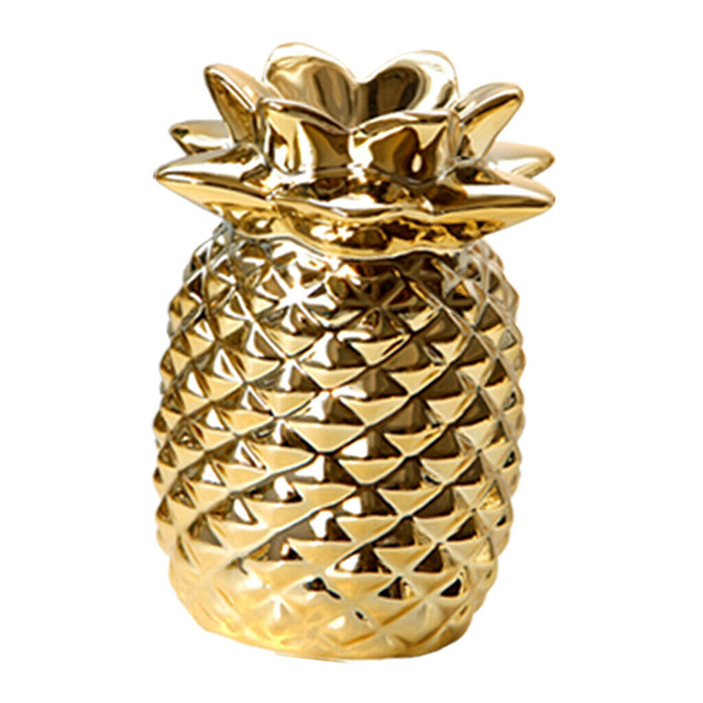 2x Pineapple Shaped Statue Desktop Display Bedroom Home Office Decor Gift
