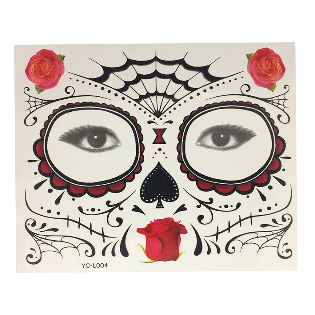 Halloween Waterproof Temporary Eye Tattoo Face Stickers Kit Red design 4