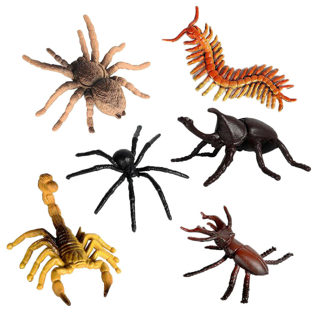 6pcs Insects Figures Toys Science Early Halloween Party Gifts for Boys