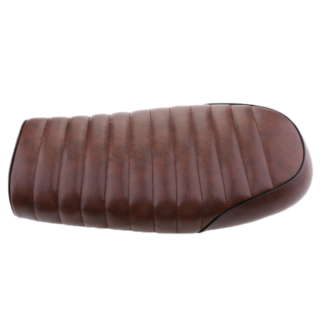 Motorcycle Cafe Racer Seat Brown +2" 32Ft Fiberglass Exhaust Heat Wrap Beige
