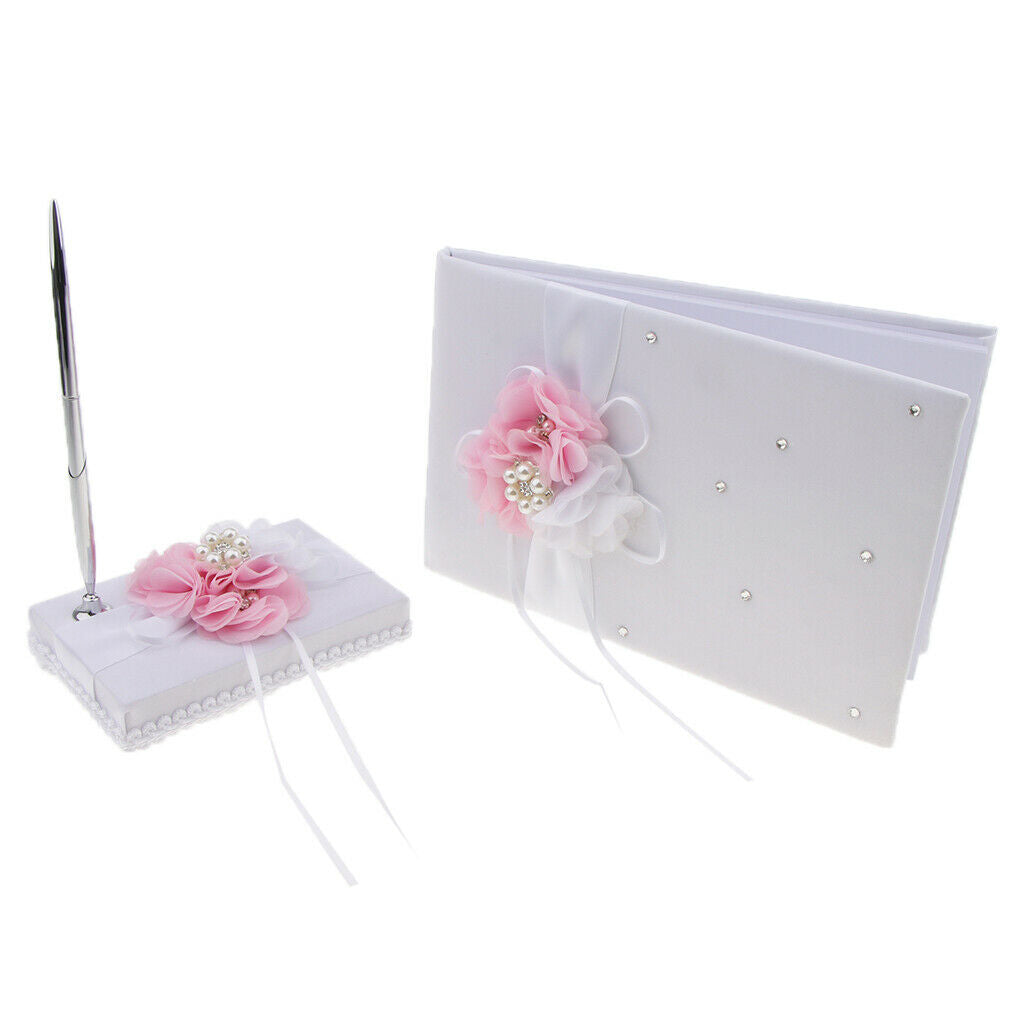 3 Pieces Guest Book Set, Ballpoint Pen, Wedding Pen Stand